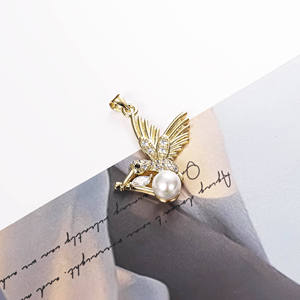 925 Silver Gold Plated <b>Hummingbird</b> Bird Pendant Lab Grown Diamond Pear Cut Trendy Women's <b>Necklace</b> - Product Image 4