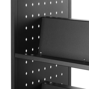 Carrello Porta Libri con Ruote, Capacità 150 kg, Scaffali a Forma di W, 97 x 51,6 x 122,5 cm, Doppio Lato con Ripiani da 3 Pollici - Product Image 2