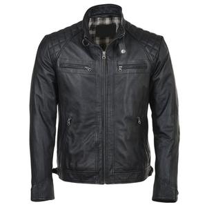 Veste en cuir d'agneau décontractée pour hommes, veste unie pour hommes, coupe-vent, grande taille, veste avec logo personnalisé - Product Image 2