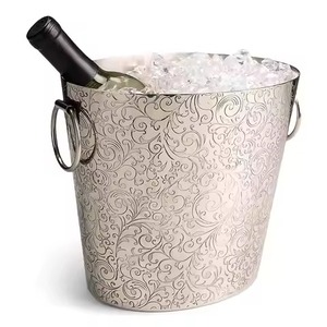 Bañera de Metal Clásica para Bebidas Frías, Enfriador de Acero Inoxidable para Fiestas, Cubeta para Enfriar Vino y Cerveza, para Uso en Bares - Product Image 4