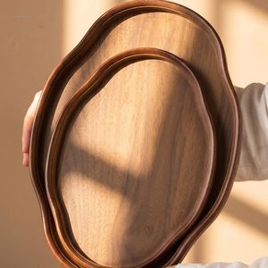 Elegant Oval Storage And Serving Tray Smooth Stylish Coffee Snack Breakfast Wooden Tray For <b>Table</b> Decor And Daily Use - Product Image 5