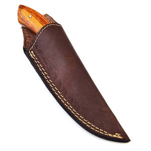 Cuchillos de caza de acero de Damasco con hoja fija de punta caída y mango de madera para camping al aire libre, bricolaje, OEM, personalizados - Product Image 2
