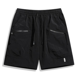 Shorts de sport respirants en toile avec logo frontal et cordon de serrage pour hommes, en polyester/nylon - Product Image 2