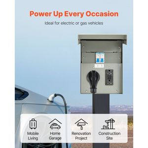 Pannello Pressestazione Elettrica Temporanea con Prese GFCI NEMA da 20 e 30 Ampere Preinstallate per Sistemi Elettrici RV ed EV - Product Image 2