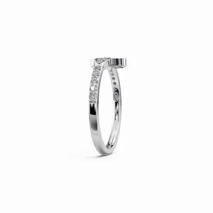 Bague élégante en diamant de laboratoire, taille brillant rond, 19 pierres, certifiée IGI, clarté VVS, or 10/14/18 carats pour femme - Product Image 2