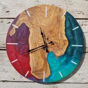 Horloge murale en bois et résine, dernier design, horloge murale en résine et bois pour la maison, haute qualité à bas prix - Product Image 4