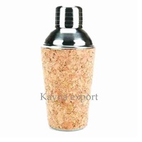 Shaker à cocktails en acier inoxydable de qualité supérieure, finition émail bleu brillant, capacité de 500 ml, accessoires de bar écologiques dorés