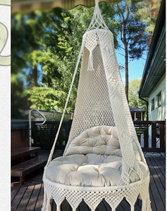 Luxurious Hanging Chair, Macrame Patio Swing, <b>Hammock</b> Swing, <b>Indoor</b> Hanging Chair - Product Image 1
