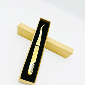 Pince à épiler professionnelle de luxe en acier inoxydable avec pointe fine pour la séparation des cils et le modelage des sourcils - Prix raisonnable - Product Image 1