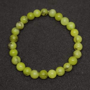 Light Green Agate Beaded Bracelet Minimalist Natural Stone 8mm Round Beads Bracelet for Unisex Gemstone Strand - Product Image 2