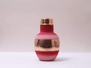 Bouteille d'eau en cuivre mat personnalisée avec émail, pour la salle de sport, le bureau, bouteilles en cuivre pur, bouteille en cuivre unique, InstantTraders - Product Image 3