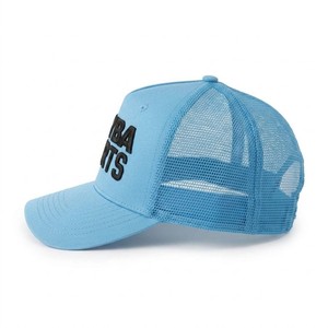Meyba Sports <b>Light</b> Blue Mesh Trucker <b>Hat</b> 6-Panel Adjustable Breathable Cap for Adults Spring Summer Sporty Style - Product Image 2