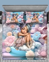 Juego de Sábanas de Microfibra con Estampado de Dibujos Animados para Niños, Personalizable, Moderno, con Fundas de Almohada, Diseño de Animación en 3D, 300 Hilos, Duradero y Resistente a la Decoloración