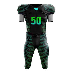 Uniforme de Fútbol Americano Color Negro, Transpirable, Estilo Único, Personalizado por Sublimación, Uniformes de Fútbol Americano y Fútbol Soccer al por Mayor - Product Image 2