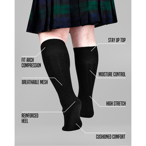 Premium Handmade Scottish Highland Kilt Hose <b>Socks</b> for Men Traditional Wool Blend Long <b>Socks</b> <b>Soft</b> Fabric Custom Logo Supply - Product Image 5