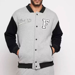 Veste de sport pour homme avec logo personnalisé, broderie en chenille épaisse, patchwork, capuche, doublure en laine coupe-vent et poches avant - Product Image 1