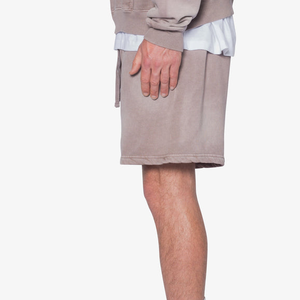 Shorts d'été décontractés en coton épais pour hommes, style streetwear, avec logo brodé personnalisé, vente en gros - Product Image 5