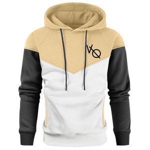 Automne et hiver nouvelle mode sweat à capuche couture imprimé sweat à capuche pour hommes, sweat à capuche imprimé décontracté pull polaire ample swea - Product Image 2