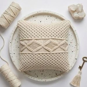 Handcrafted Cotton Geometric <b>Throw</b> <b>Pillow</b> Square Bohemian Style Decorative Cushion with Tassels Washable Cover For Bulk Supply - Product Image 3