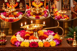 Handcrafted Brass Panch Diya <b>Oil</b> <b>Lamp</b> Traditional Five Wick Aarti <b>Lamp</b> Decorative Brass Puja <b>Lamp</b> Indian Ceremony Home - Product Image 4