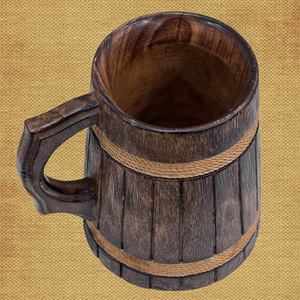Handmade Polished <b>Wooden</b> Beer Mug Eco-Friendly Sustainable Feng Shui <b>Rustic</b> Religious Love Design 500ml for Coffee Tea Beer - Product Image 6