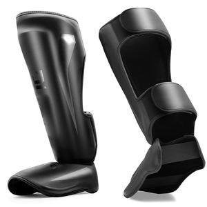 Protections de tibia en cuir et PU pour l'entraînement de Muay Thai, MMA et boxe - Product Image 1