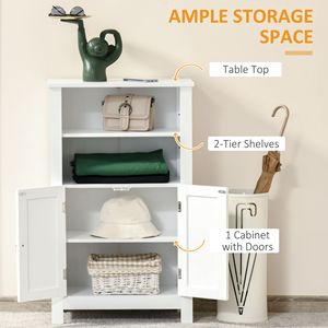 Mobiletto da Bagno Bianco a Doppia Anta, Essenziale Arredo per Ingresso e Bagno - Product Image 4