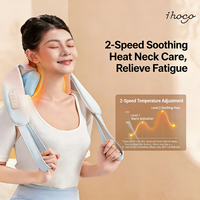 Masseur de cou sans fil 6D avec chaleur - 6 têtes simulant les mains humaines pour soulager les épaules et les trapèzes, utilisation portable à domicile et au bureau