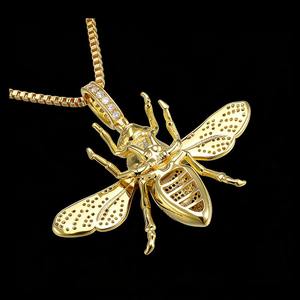 Diseño de Joyería Honeybee, Diferentes Materiales Seleccionados, Plata 925, Dianobd, Colgante de Abeja Estilo Hip Hop con Incrustaciones de Diamantes - Product Image 4