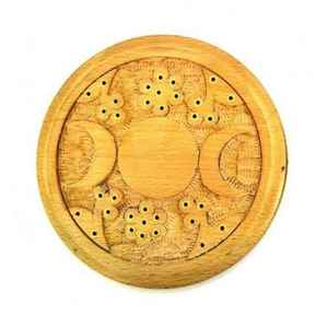Porta Incienso de Madera y Latón de la Mejor Calidad para Hogares, Templos Festivos, Uso en Aromaterapia, Porta Incienso Redondo para Meditación - Product Image 5