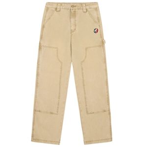 Pantalon de travail unisexe kaki coupe décontractée, multi-poches, jambe droite, style cargo, décontracté, pour l'extérieur - Product Image 1