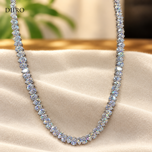 Collier tennis en argent sterling 925 avec moissanite taille poire et diamants VVS1 personnalisés, serti de pierres, pour femme - Product Image 1