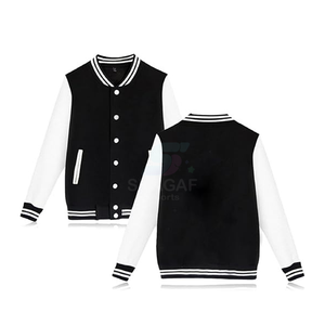 เสื้อแจ็คเก็ตวาร์ซิตี้แบบกำหนดเอง ปักโลโก้ คุณภาพสูง ทำจากผ้าขนสัตว์และหนัง แจ็คเก็ตเบสบอล - Product Image 4