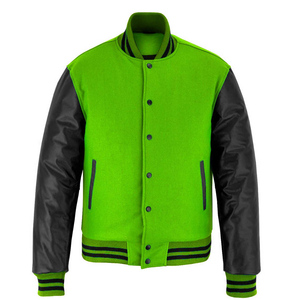 Chaqueta Varsity Personalizada de Dos Tonos con Ribete de Punto a Rayas, Ropa Deportiva, Chaquetas Varsity Casuales de Invierno, Fabricante - Product Image 3
