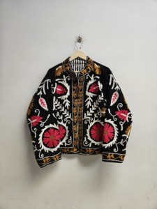 Traditional <b>Black</b> Soft <b>Velvet</b> <b>Jacket</b> <b>Women</b> s Ethnic Coat Festival Coat With Pocket Inside Lining One Size Hand Embroidered Coat - Product Image 1