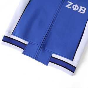 เสื้อแจ็คเก็ตวอร์มอัพ Zeta Phi Beta Blue Air Tech Fleece สำหรับผู้หญิง เสื้อแจ็คเก็ตซิปแบบสปอร์ต สไตล์กรีก สำหรับชมรมนักศึกษา เสื้อคลุมกีฬาแบบเบาสบาย สตรีทแวร์ - Product Image 4