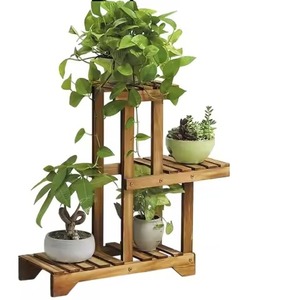 Soporte de madera para plantas de 3 niveles, estante rústico para flores de interior, para plantas verdes, decoración del hogar, soporte de madera para plantas - Product Image 1