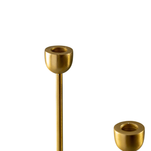 เชิงเทียนขายดีสำหรับตกแต่งบ้าน ที่วางเทียนทรงเสา สีทอง ผลิตจากอะลูมิเนียมหล่อ งานแฮนด์เมด ปรับแต่งได้ ชุด 2 ชิ้น - Product Image 3