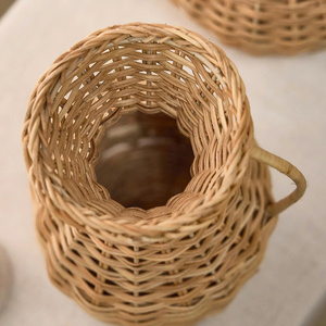 Rustic Handwoven Rattan Flower <b>Vase</b> Decorative <b>Wicker</b> Pitcher Jug <b>Vase</b> for Home Wedding Party Centerpieces - Product Image 3