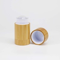 Flacon vide en bambou naturel de 50g pour déodorant à bille, avec insert en plastique