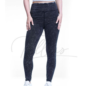New Arrival Acid Wash Leggings for Women Top Seller Customized Design & Logo High Waist High Quality Casual Gym Wear - Product Image 3