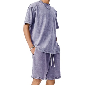 Streetwear Vintage Sun Faded Acid Wash Shorts Heavyweight Cotton Men Gym Sport Fitness Jogging Cotton Running Workout gym wear - Product Image 1
