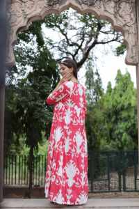 Vestido Corto Estampado a Mano de la India para Mujer, Vestido Casual de Algodón para Verano, Estilo Boho, Vestido Maxi con Cintura Natural - Product Image 5