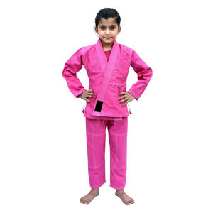 Uniforme de BJJ Rosa para Niñas, 100% Algodón, Ropa de Artes Marciales Resistente, Talla Infantil, Corte Regular, Estilo Liso Teñido - Product Image 1
