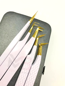 Pink Gold-Plated Eyelash Tweezers Set <b>Precision</b> <b>Tools</b> for Lash Extension Personalised New Beauty <b>Tool</b> - Product Image 6