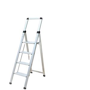 Escalera de Aluminio Plegable de 4 Peldaños, Súper Delgada, Certificada EN14183, Diseño Moderno para Uso en Interiores y Exteriores, Hecha en Vietnam - Product Image 1