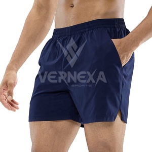 Pantalones cortos deportivos informales para hombre personalizados al por mayor, pantalones cortos deportivos de secado rápido con cordón para entrenamiento, gimnasio, Fitness, Yoga, sólidos - Product Image 1