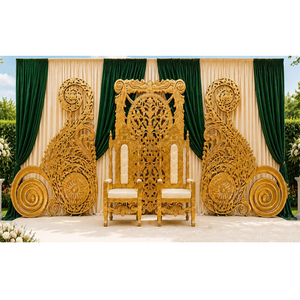 Escenario Majestuoso para Celebración de Walima con Decoración Paisley, Marcos de Fibra para Recepción de Bodas, Marcos de FRP a Precios de Mayoreo - Product Image 1