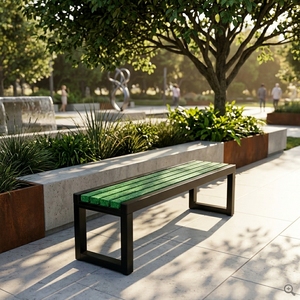 Recycled <b>Plastic</b> HDPE Modern Outdoor Waterproof Patio <b>Bench</b> for Farmhouse & Park Use - Product Image 4