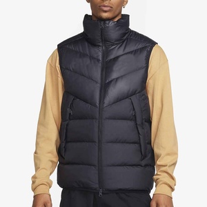 Men's Hooded Puffer Vest Polyester Windproof <b>Zipper</b> Closure Casual Winter <b>Jacket</b> <b>with</b> Side <b>Pockets</b> - Product Image 4